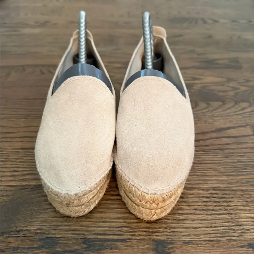 Manebí Suede Double Sole Platform Espadrilles Champagne Beige Size US 9 EU 39